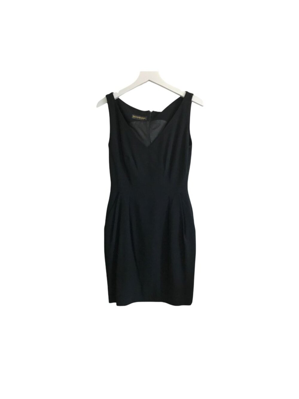 Vintage Donna Karan Black Wool Dress Size 4 Sleeveless USA Made